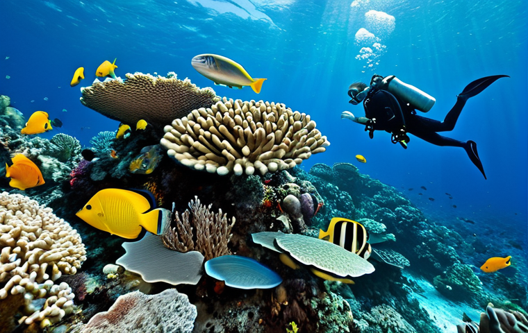 Underwater Paradise**

A vibrant coral reef teeming with colorful tropical fish, sea turtles gracefully swimming, safe for work, appropriate content, fully clothed divers exploring the reef in the background with professional diving gear, perfect anatomy, correct proportions, natural pose, well-formed hands, proper finger count, natural body proportions, underwater photography, high quality, family-friendly.

**