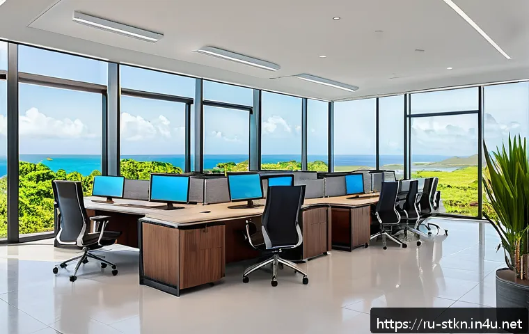 세인트키츠 네비스 사업 설립 방법 - A modern office interior in Saint Kitts and Nevis designed for international business companies, fea...